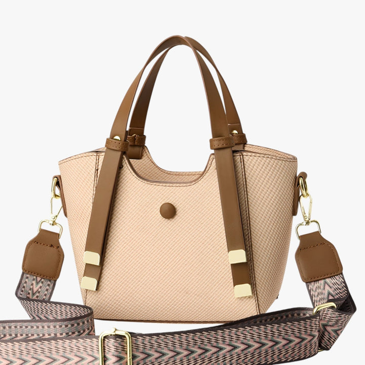 Borsa tote sintetica donna, design compatto ed elegante, multicolore per look quotidiani.