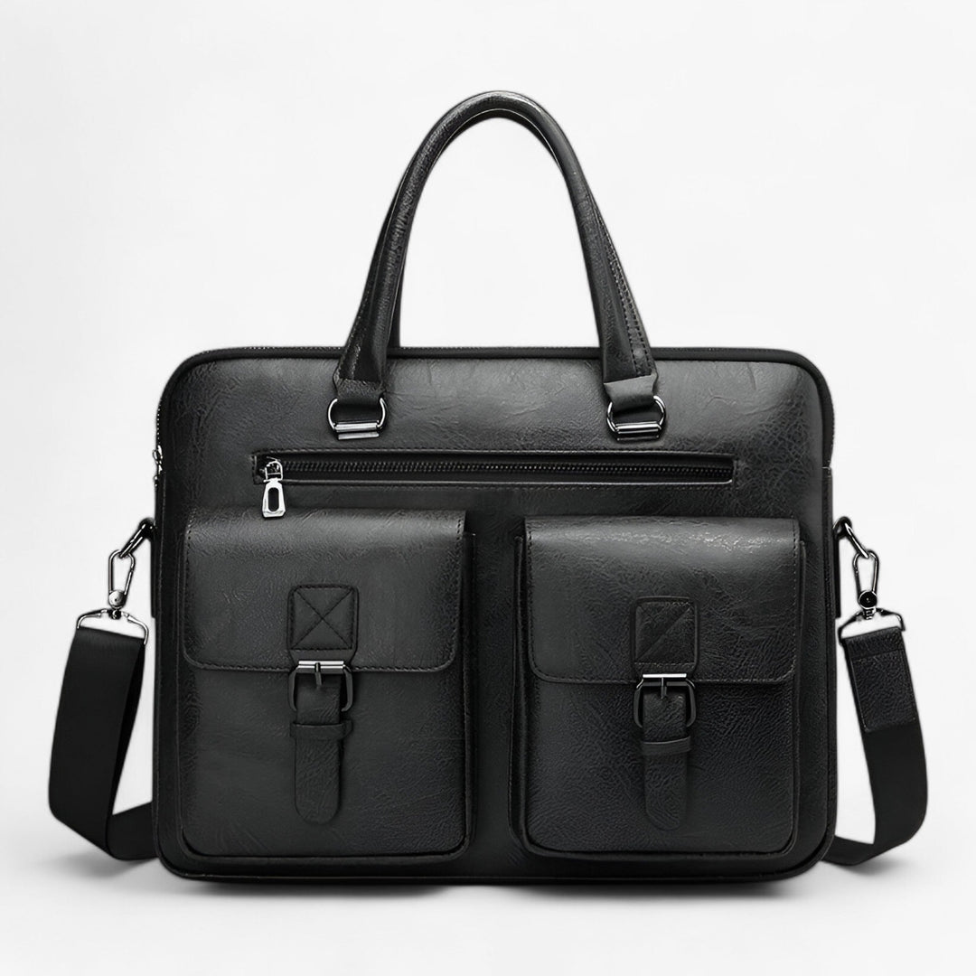 Accessorio uomo elegante: borsa portadocumenti con porta laptop integrato, per un look professionale impeccabile.