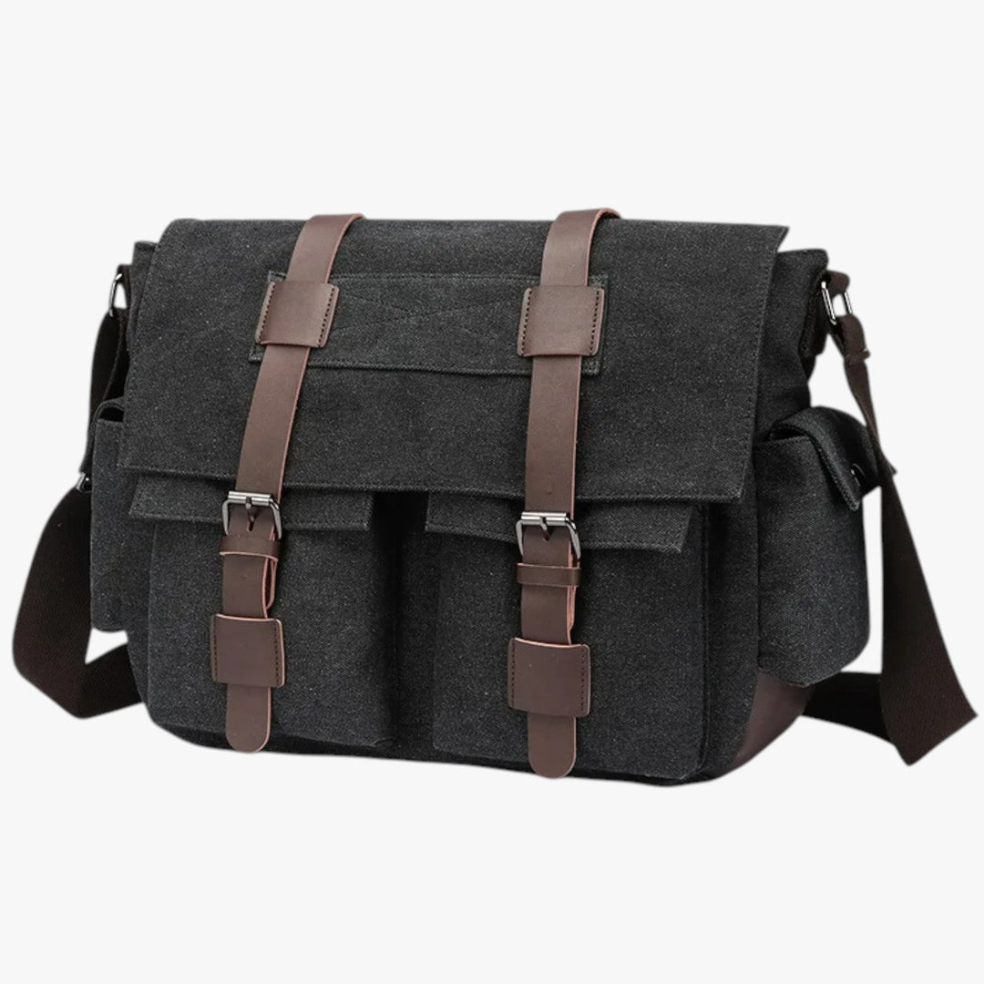 Stile moderno: borsa messenger uomo in tela multicolore con tracolla, un accessorio funzionale e trendy.