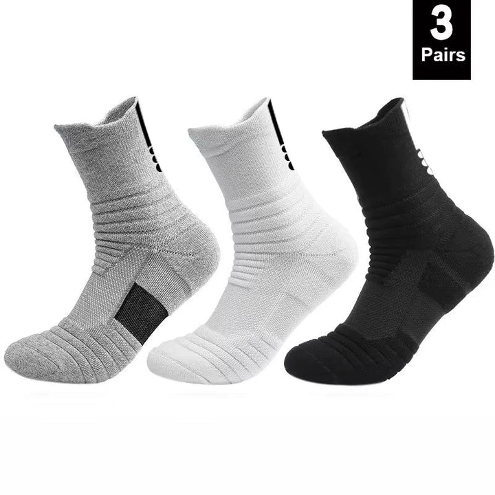 Calzini uomo per allenamento, in cotone traspirante. Antiscivolo per palestra e corsa.
