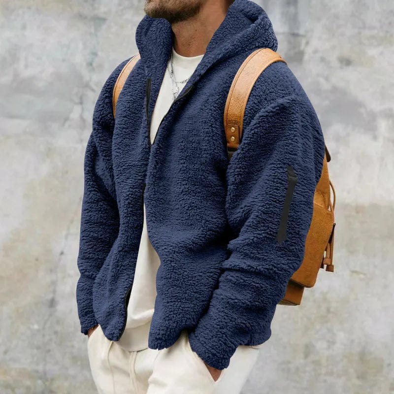 Giacca uomo nera per l'inverno, calda e versatile, con cappuccio, per un look casual.