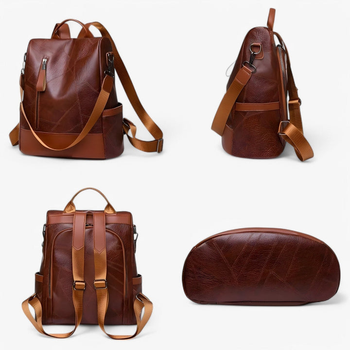 Elegante zaino grande da donna, accessorio moda versatile, ideale per viaggi e uso quotidiano.