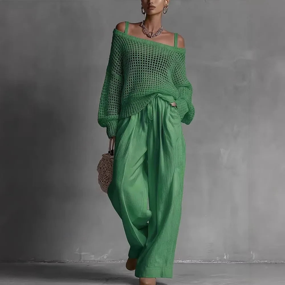 Set due pezzi donna elegante, perfetto per outfit moderni e versatili, un must-have della moda femminile.