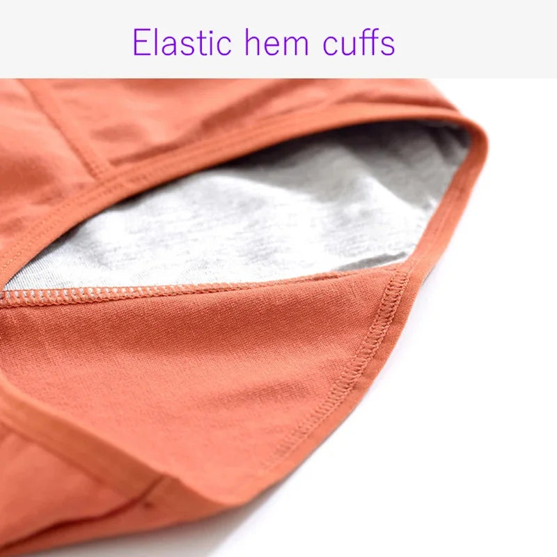Dettaglio: slip mestruali donna in cotone elasticizzato, a vita alta, comfort e protezione anti-perdita.
