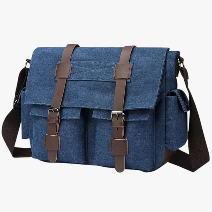 Design vivace: borsa uomo in tela multicolore con tracolla regolabile, perfetta per viaggio e uso urbano.
