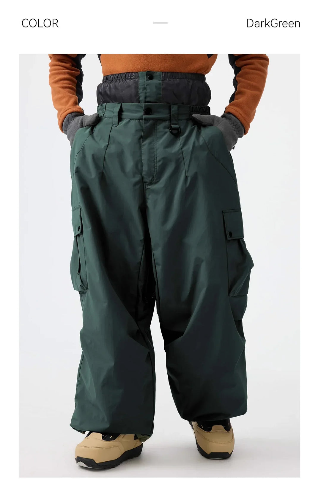 Pantaloni sci uomo larghi, traspiranti e ultra-resistenti per snowboard. Il top per abbigliamento invernale.