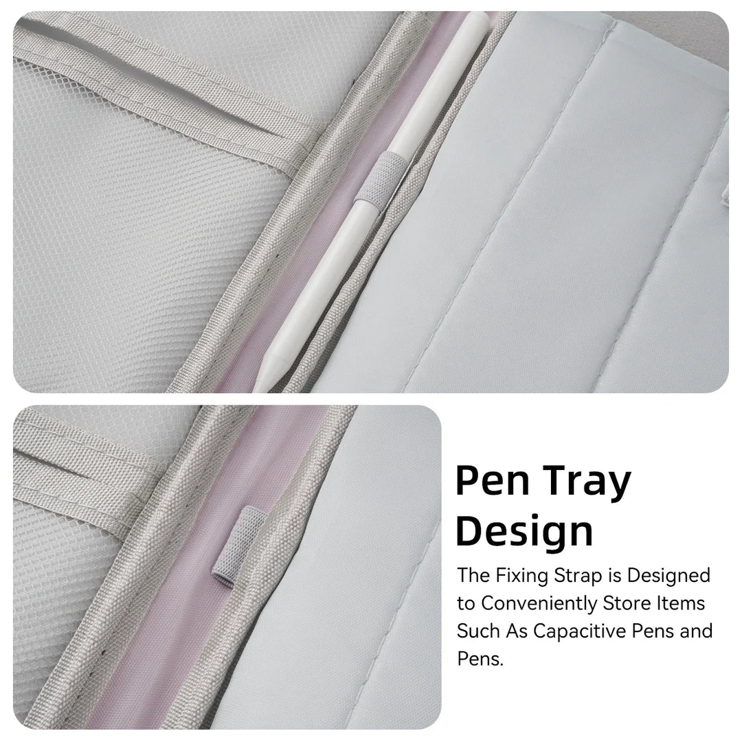 Custodia protettiva in nylon con organizer interno per tablet 11-13 pollici.