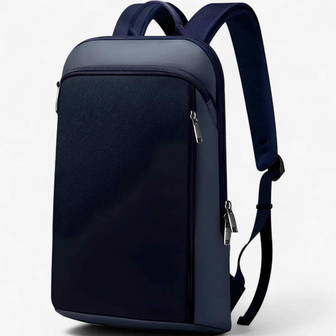 Zaino porta laptop unisex slim espandibile da 38 cm, ideale per lavoro, viaggio e uso quotidiano.
