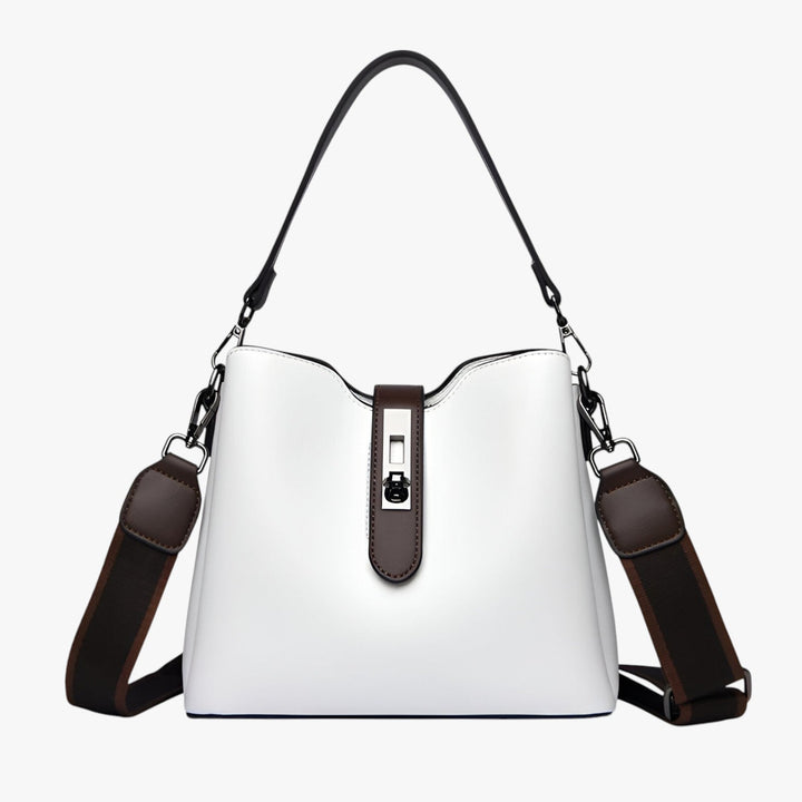 Borsa a spalla donna multicolore con chiusura elegante, perfetta per il look quotidiano e di moda.