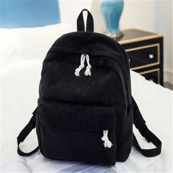 Elegante zaino casual unisex in velluto a coste, una borsa versatile per studenti e tempo libero.