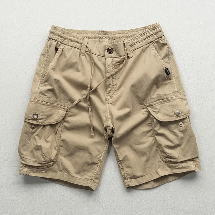 Bermuda cargo uomo casual con vita regolabile, perfetti per l'estate e il tempo libero. Confortevoli e pratici shorts.