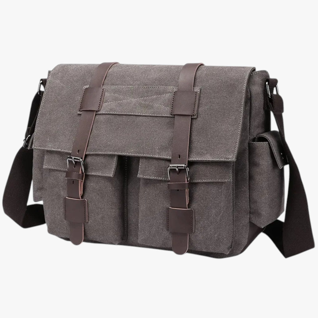 Borsa a tracolla da uomo in tela multicolore, pratica e spaziosa per trasportare gli essenziali ogni giorno.
