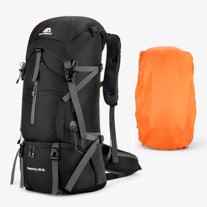 Zaino da trekking uomo 70L, robusto e capiente, ideale per campeggio, escursioni e viaggi in montagna.