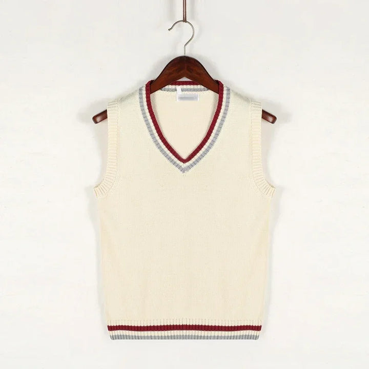 Gilet da uomo senza maniche, scollo a V elegante, per un look maschile raffinato e versatile.
