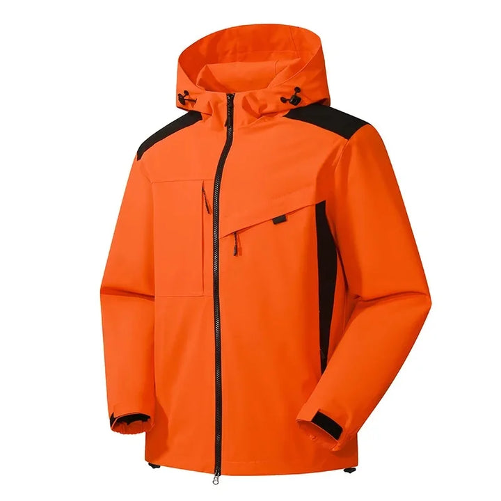 Giacca da sci uomo con cappuccio, perfetta per sport invernali e moda casual maschile.