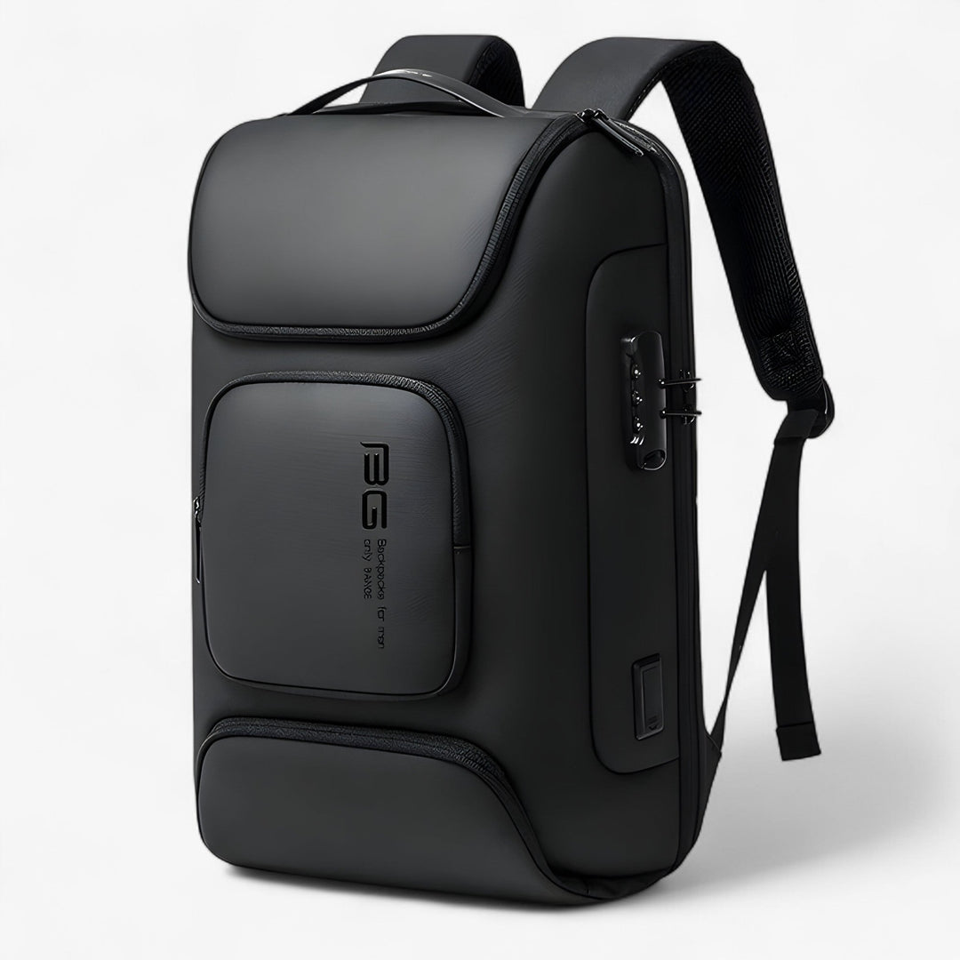 Zaino uomo porta laptop grigio con USB, ideale per lavoro, scuola, università o brevi viaggi.