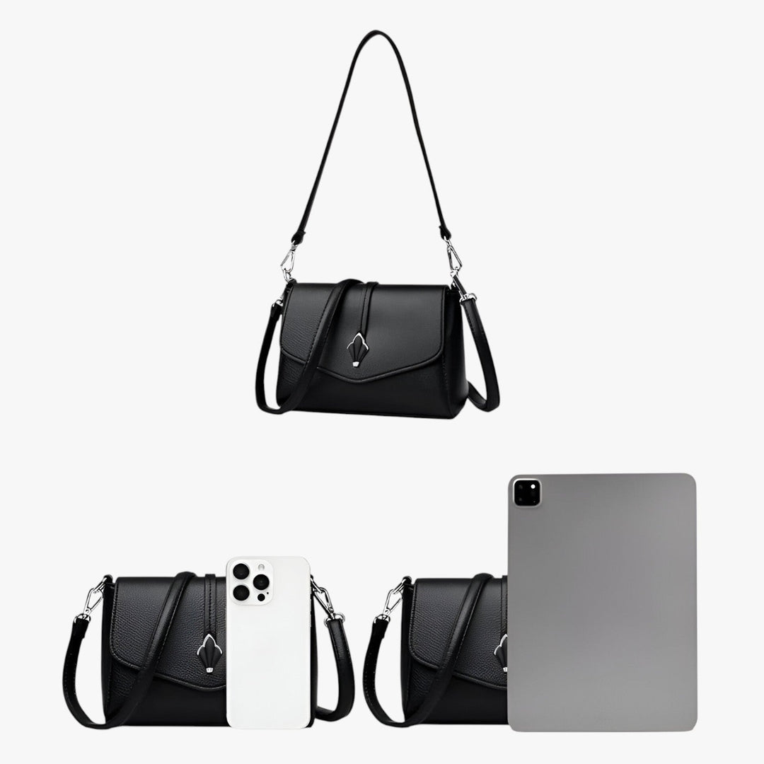Borsa a tracolla donna alla moda con patta elegante, ideale per l'uso quotidiano e accessori da viaggio.