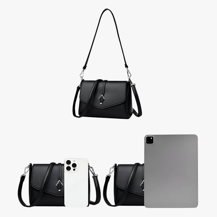 Borsa a tracolla donna alla moda con patta elegante, ideale per l'uso quotidiano e accessori da viaggio.