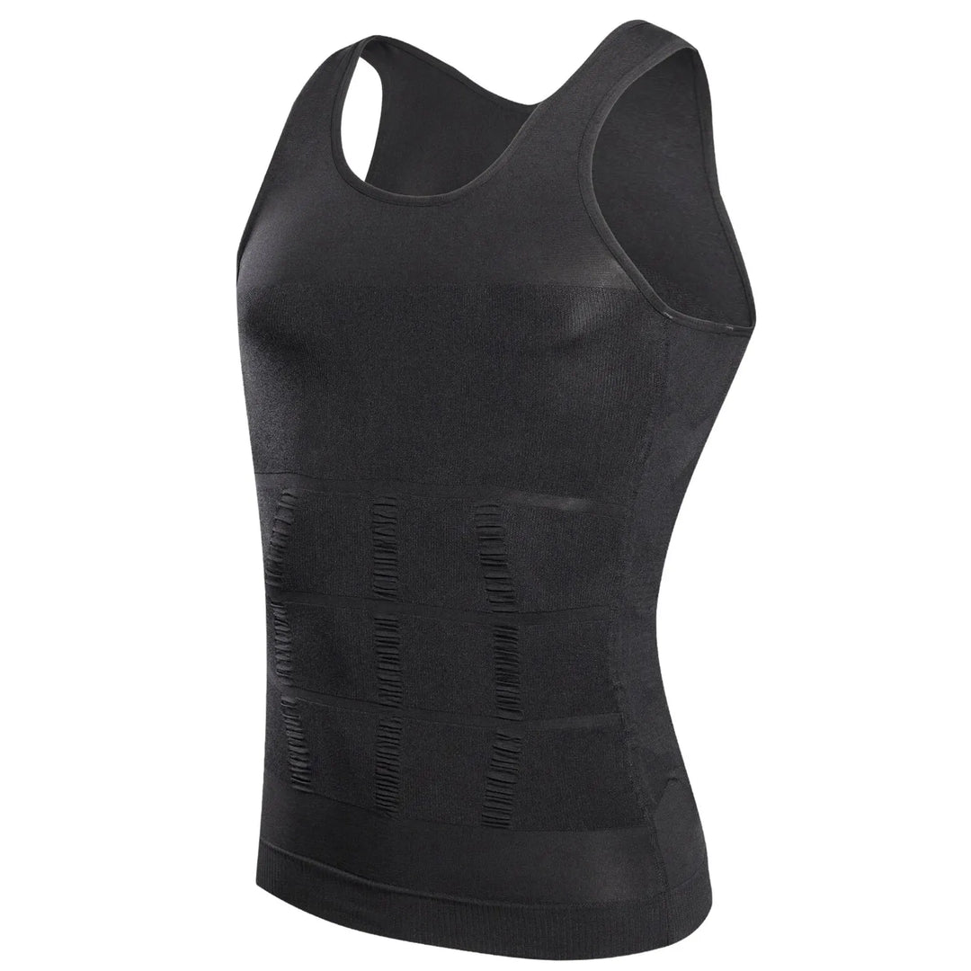 Intimo modellante uomo senza cuciture, canotta discreta e confortevole per compressione leggera e supporto.