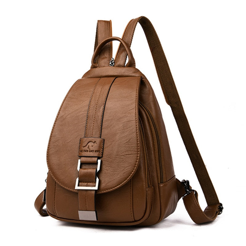 Zainetto casual da donna in similpelle soffice, perfetto per viaggi leggeri e quotidiani.