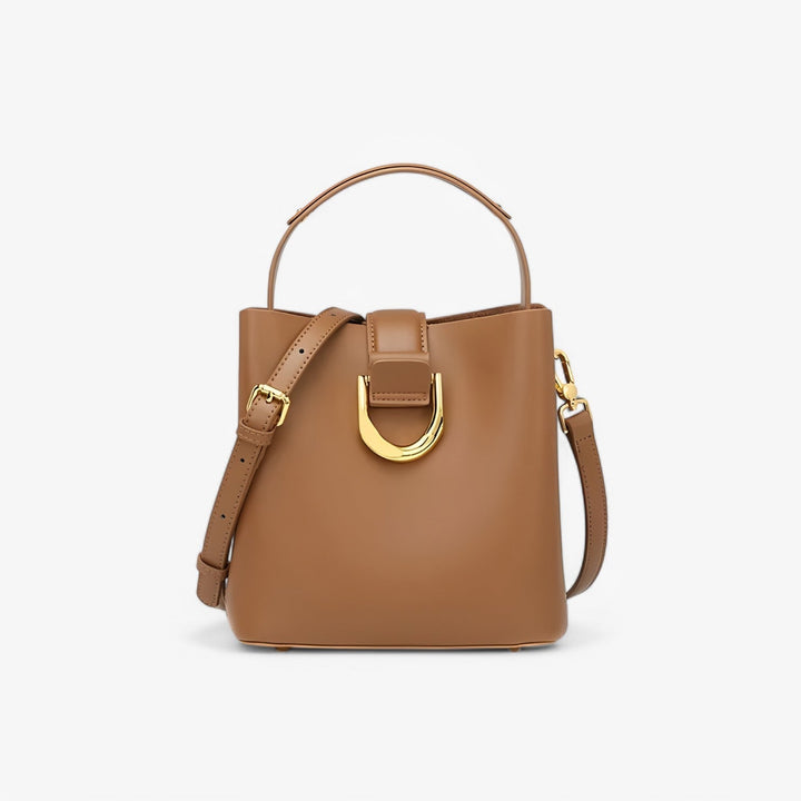 Borsa a secchiello donna, stile moderno e dimensioni compatte per un utilizzo quotidiano.