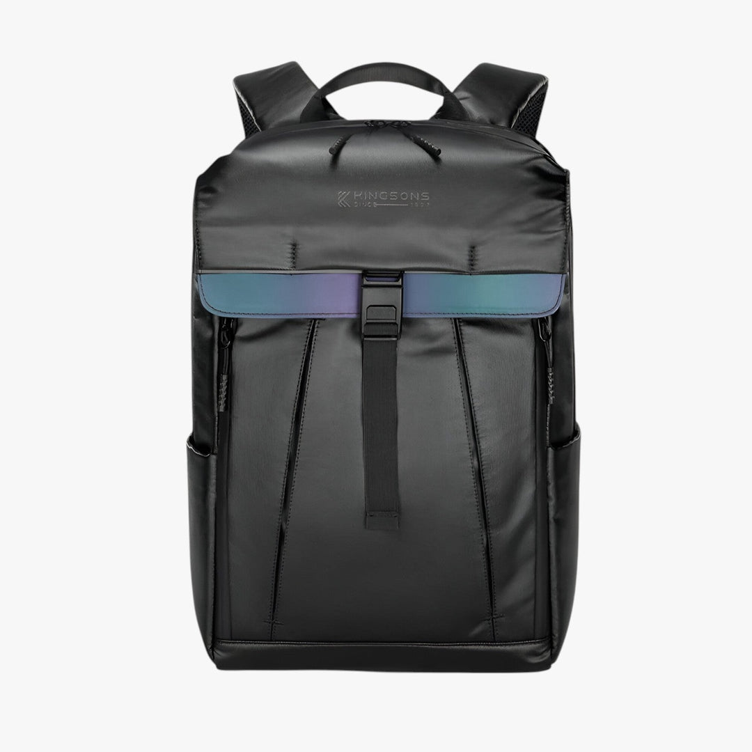 Zaino uomo nero porta laptop 15.6 pollici. Ideale per college e lavoro. Design moderno e funzionale.