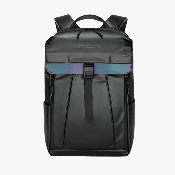 Zaino uomo nero porta laptop 15.6 pollici. Ideale per college e lavoro. Design moderno e funzionale.