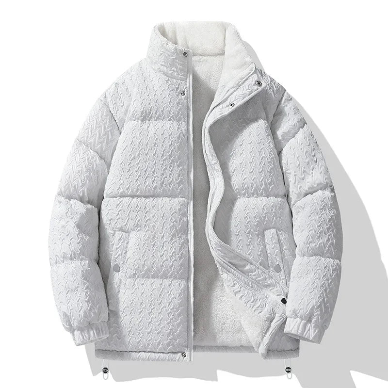 Giacca piumino uomo imbottita, design essenziale per un look casual elegante, perfetta protezione dal freddo.