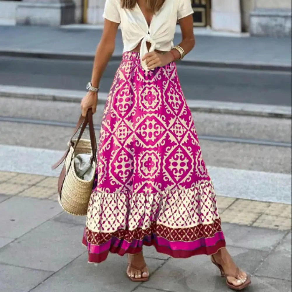 Gonna estiva da donna fluida ed elegante per un look fresco e comodo. Ideale per la moda estiva.