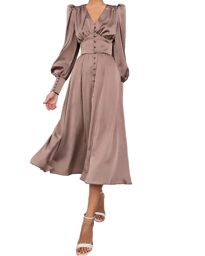 Abito elegante donna di lusso, vestito da sera formale per occasioni speciali, stile senza tempo.