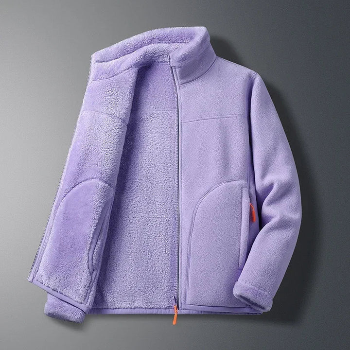 Giacca donna con zip, stile casual ed elegante per sport invernali, giacca calda e funzionale.
