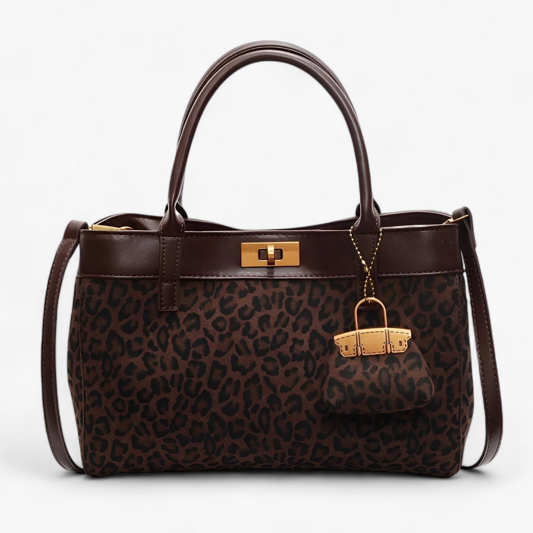 Chic borsa tote leopardata donna. Design safari, capiente e versatile, perfetta per aggiungere stile ai tuoi outfit.