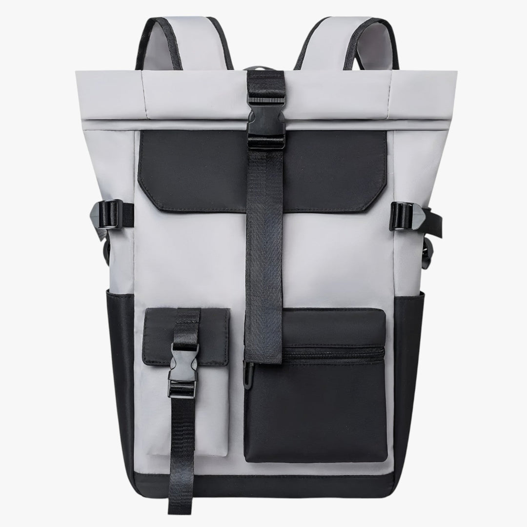 Zaino roll top uomo, compagno ideale per il lavoro, i viaggi e le attività all'aria aperta con stile.