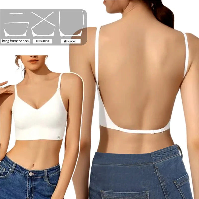 Reggiseno invisibile senza cuciture, push-up da donna con schiena a U per comfort e discrezione.