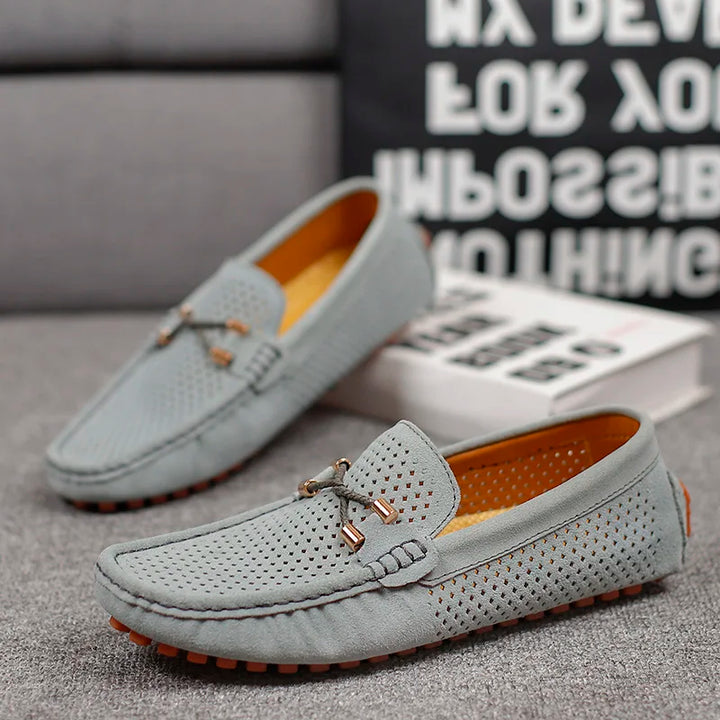 Mocassini uomo casual in tessuto traspirante, con suola flessibile e soletta ammortizzata. Perfetti per l'estate.