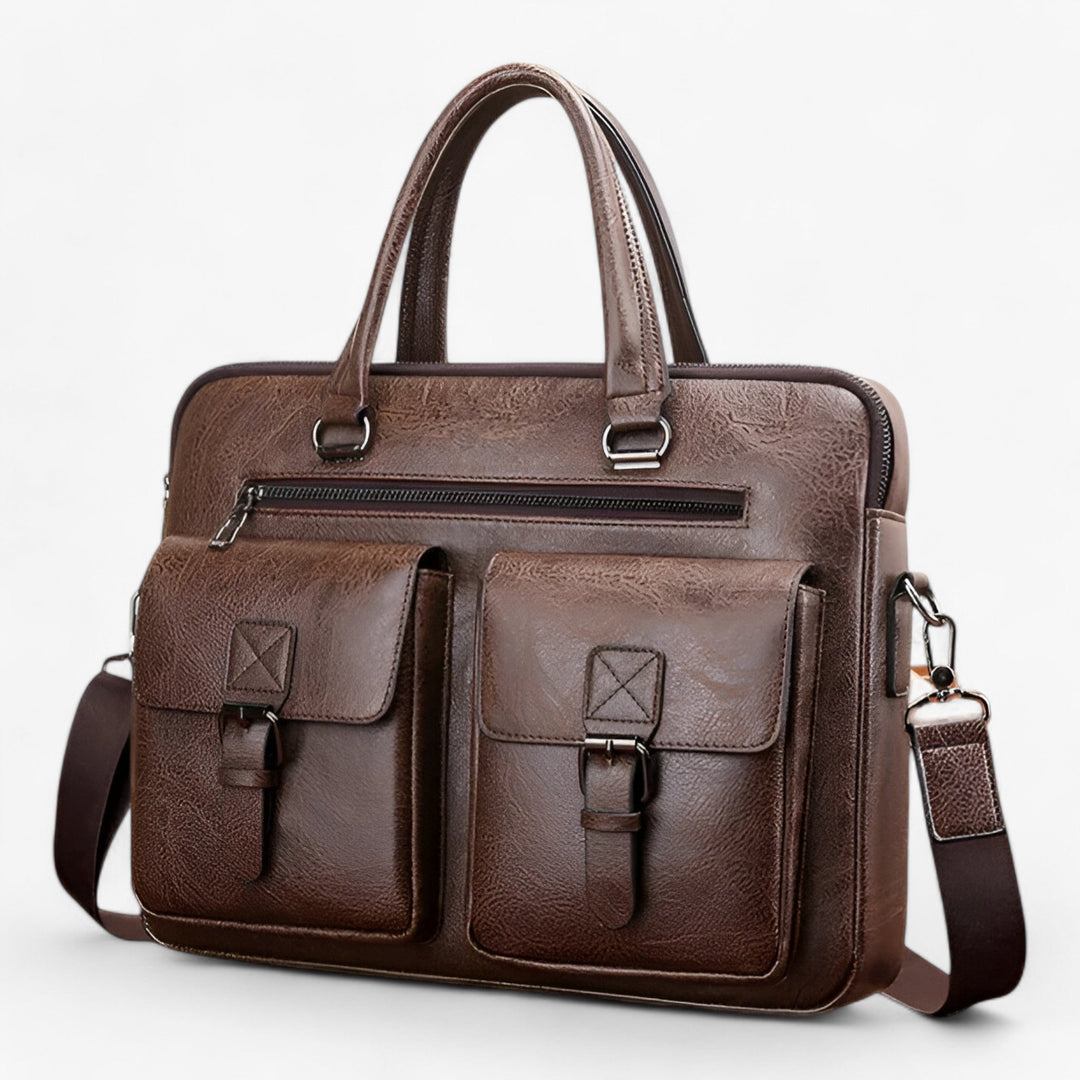Borsa porta laptop uomo robusta e versatile, perfetta per viaggi d'affari e organizzazione documenti.