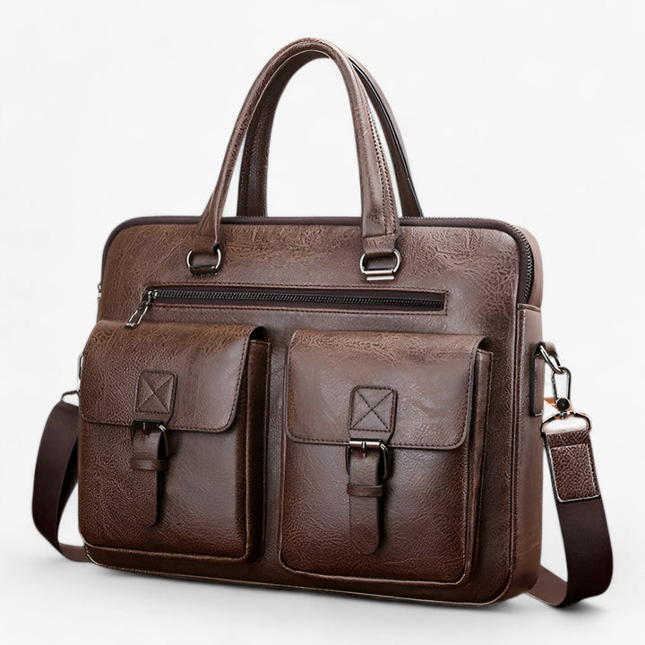 Borsa porta laptop uomo robusta e versatile, perfetta per viaggi d'affari e organizzazione documenti.