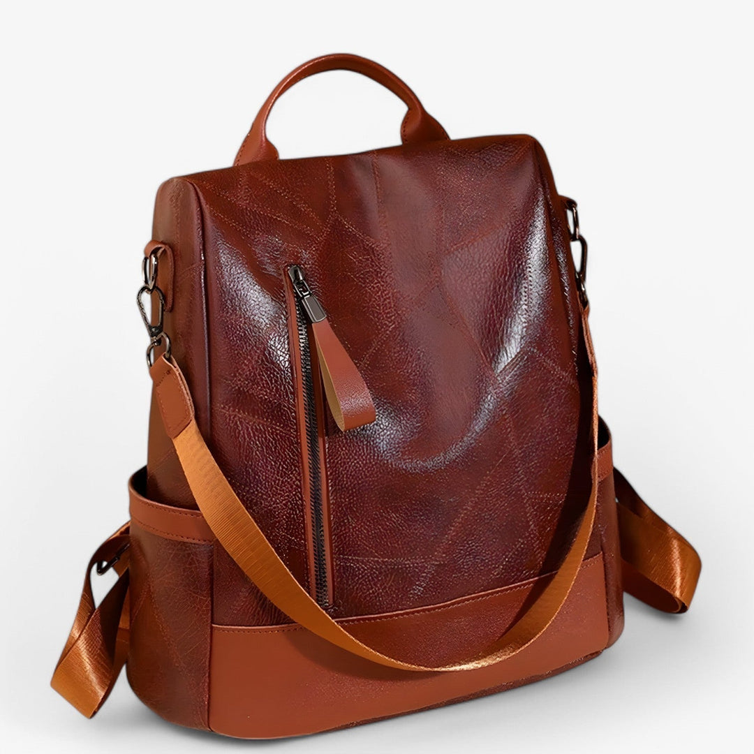 Zaino grande da donna nero, elegante e versatile, perfetto per viaggi e uso quotidiano.
