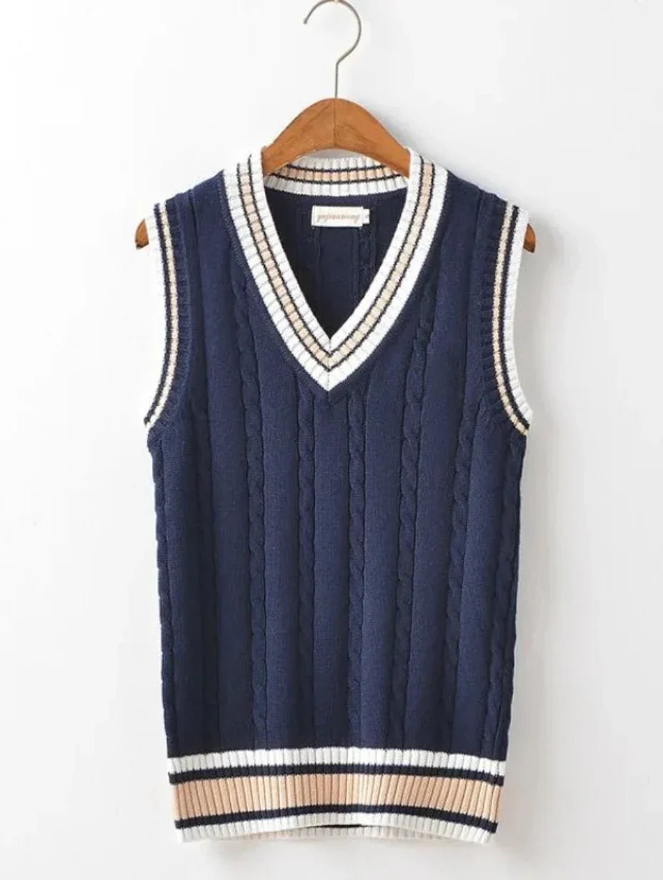Gilet elegante uomo, scollo a V, pullover senza maniche per un look maschile raffinato e versatile.