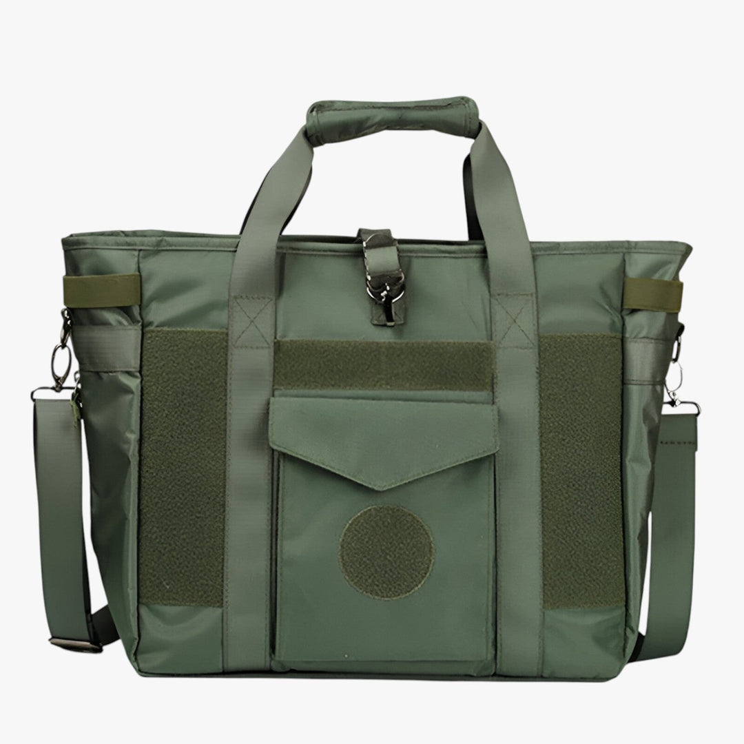 Borsone da viaggio pieghevole unisex verde, ideale come bagaglio a mano. Tessuto resistente e pratico.