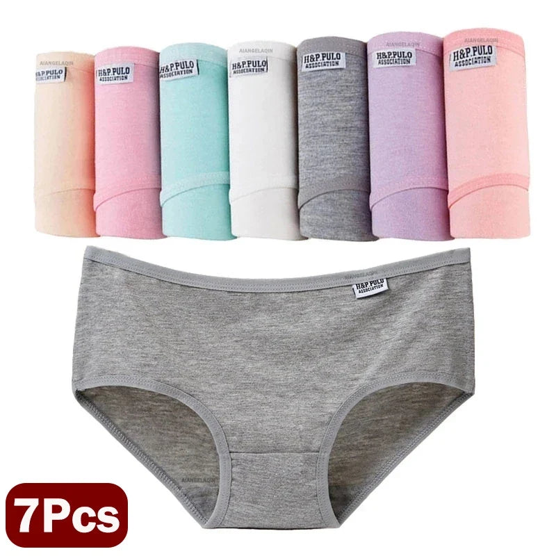 Slip donna in cotone elastan, set 7 pezzi per comfort quotidiano, intimo traspirante.