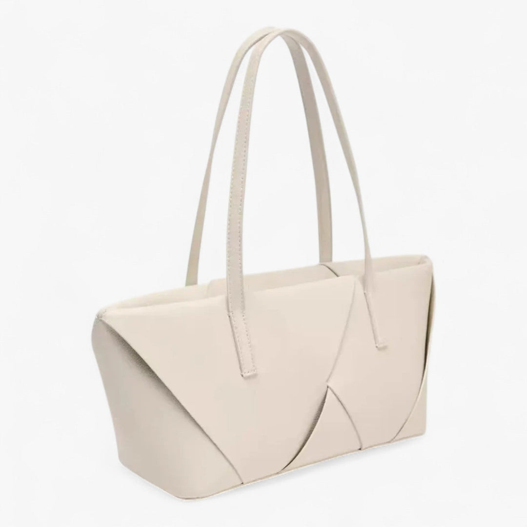 Borsa tote donna geometrica multicolore, elegante accessorio moda sintetico per uso quotidiano.