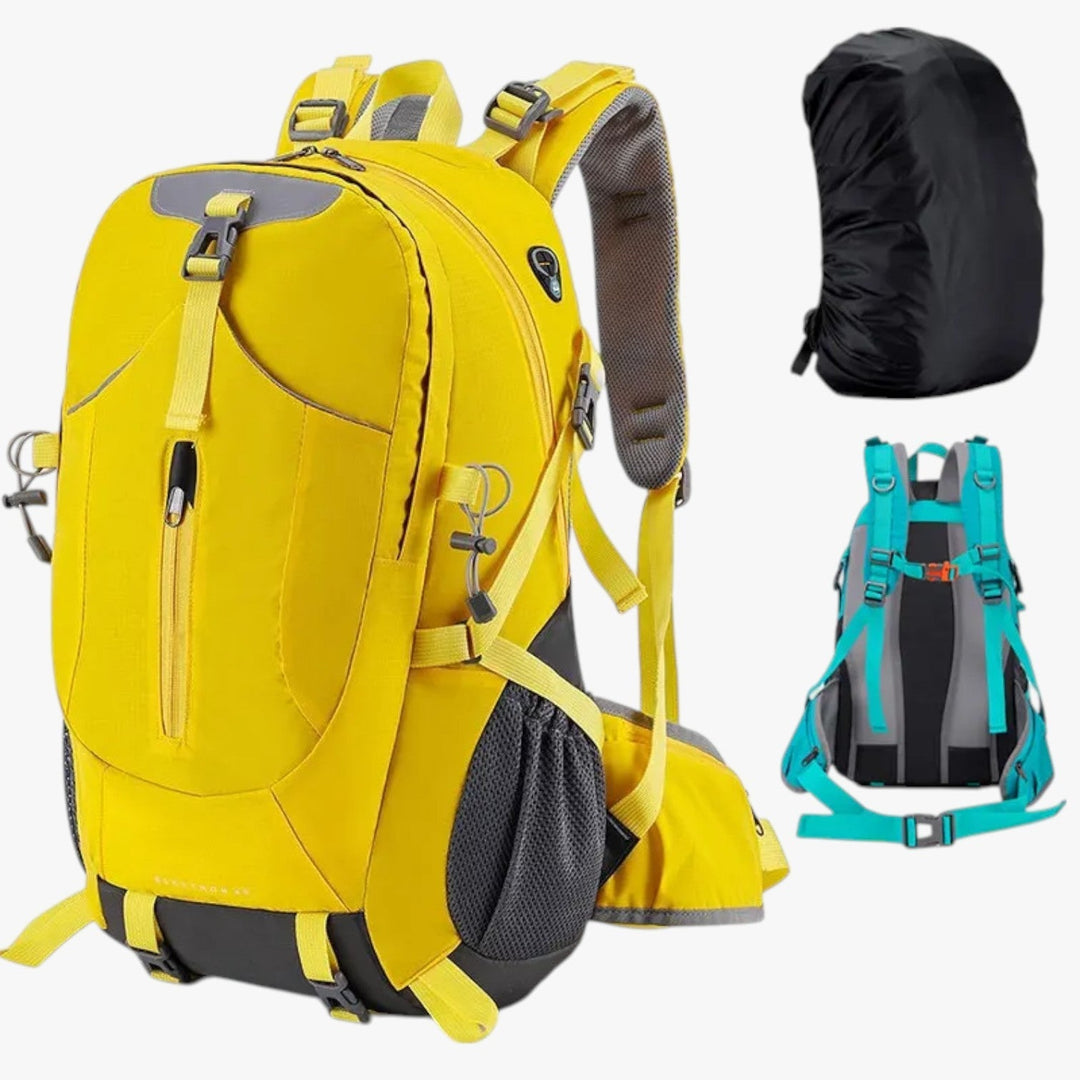 Zaino tecnico 40L per trekking, colore verde oliva, perfetto per outdoor e sport.