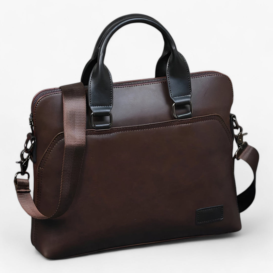 Borsa da lavoro in pelle sintetica, perfetta per documenti e laptop, stile professionale e chic.