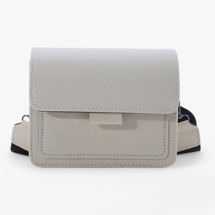 Borsa a tracolla donna compatta e multicolore, con patta, accessorio moda pratico ed elegante.