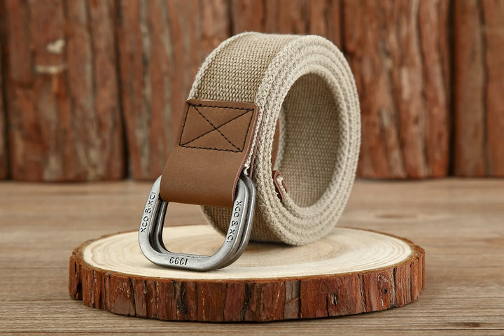 Cintura uomo in tela grigio perla, versatile per casual.