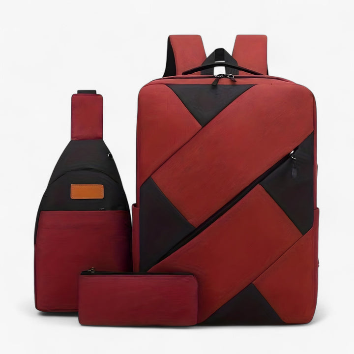 Borsa a spalla grigia elegante, accessorio donna pratico e versatile dal set zaino multiuso 3-in-1.