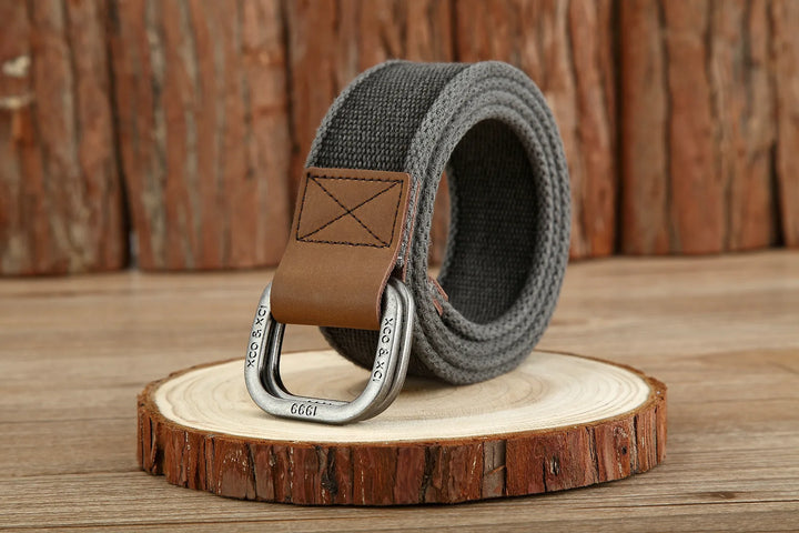 Cintura uomo in tela olive, versatile per look casual.
