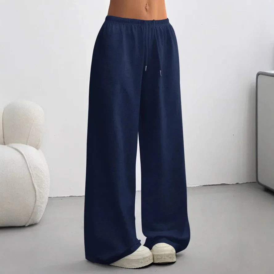 Jogger donna casual a gamba larga, versatili per outfit quotidiani comodi e alla moda.