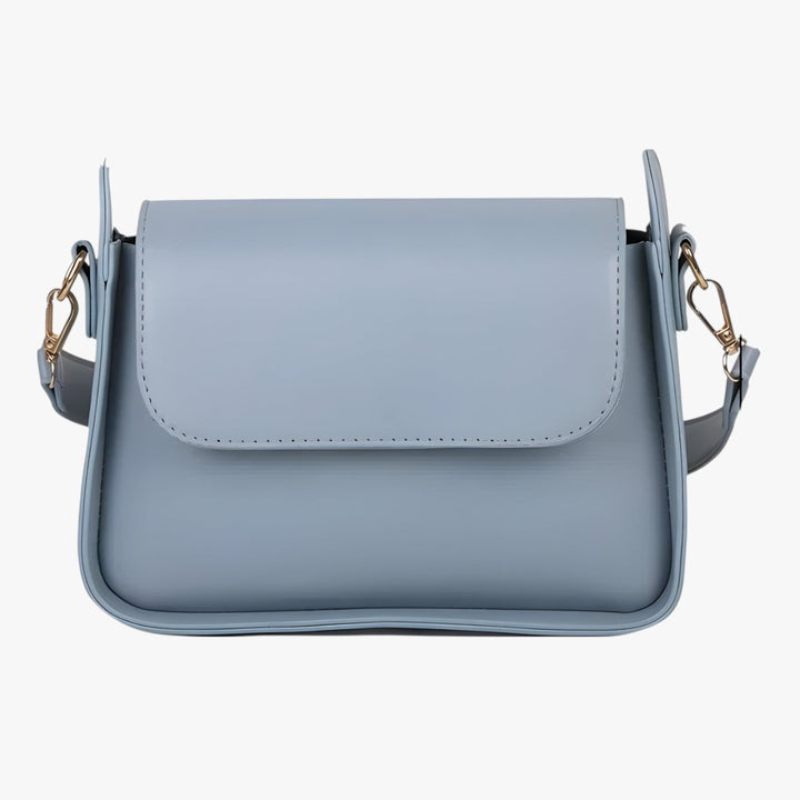 Borsa a tracolla nera da donna, compatta e chic, accessorio moda essenziale e pratico.